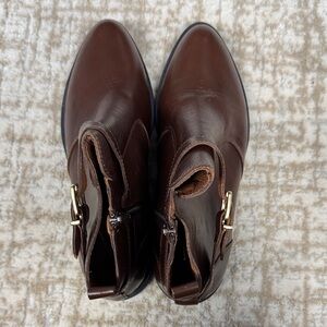 Marroqui Sanchez Women’s Leather Ankle Boots with Gold Buckle